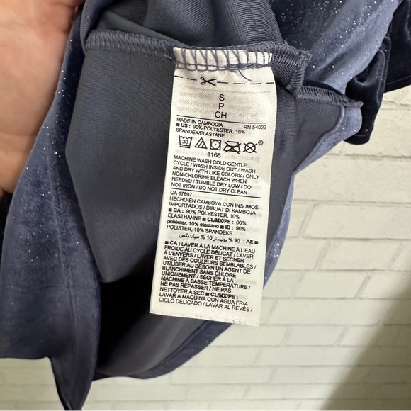 OLD NAVY Blue Sparkle Velvet Ruffle Sleeve Top - Picture 9 of 9